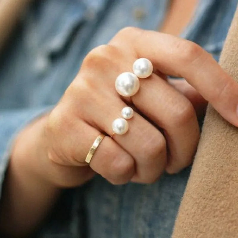 Adjustable Pearl Ring