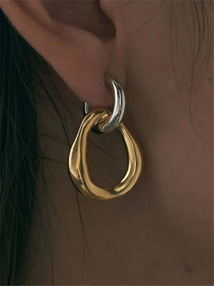 Irregular Double-Color Earrings