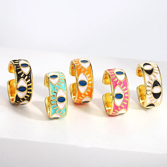 Colorful Evil Eye Rings