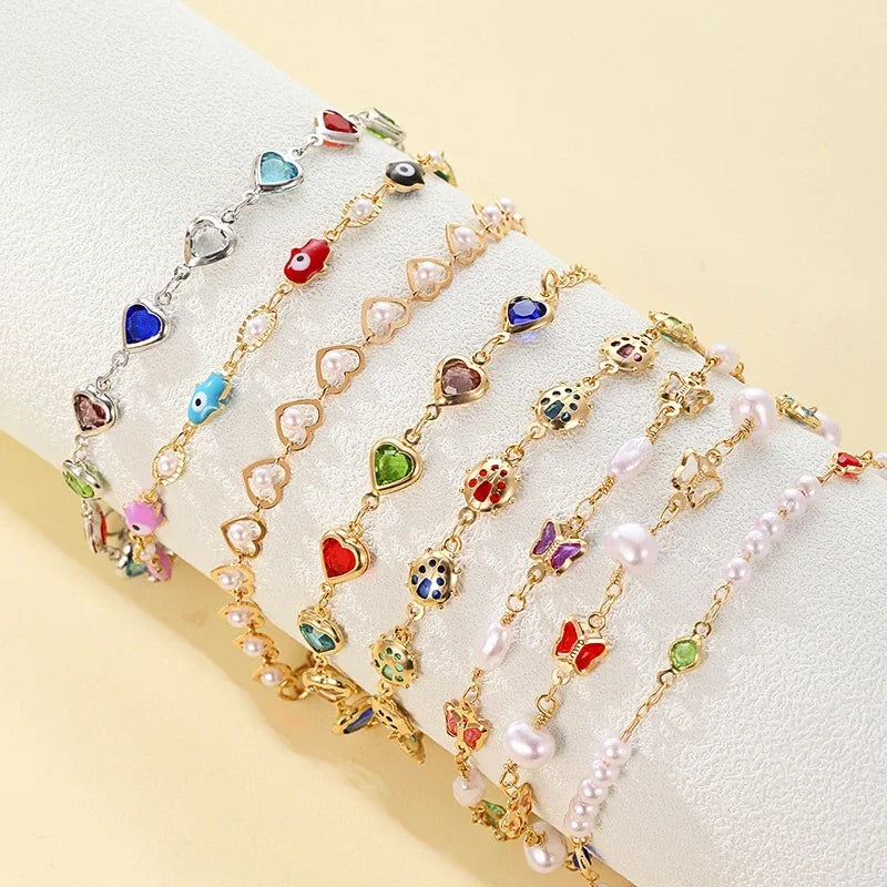 Exquisite Colorful Heart Bracelet