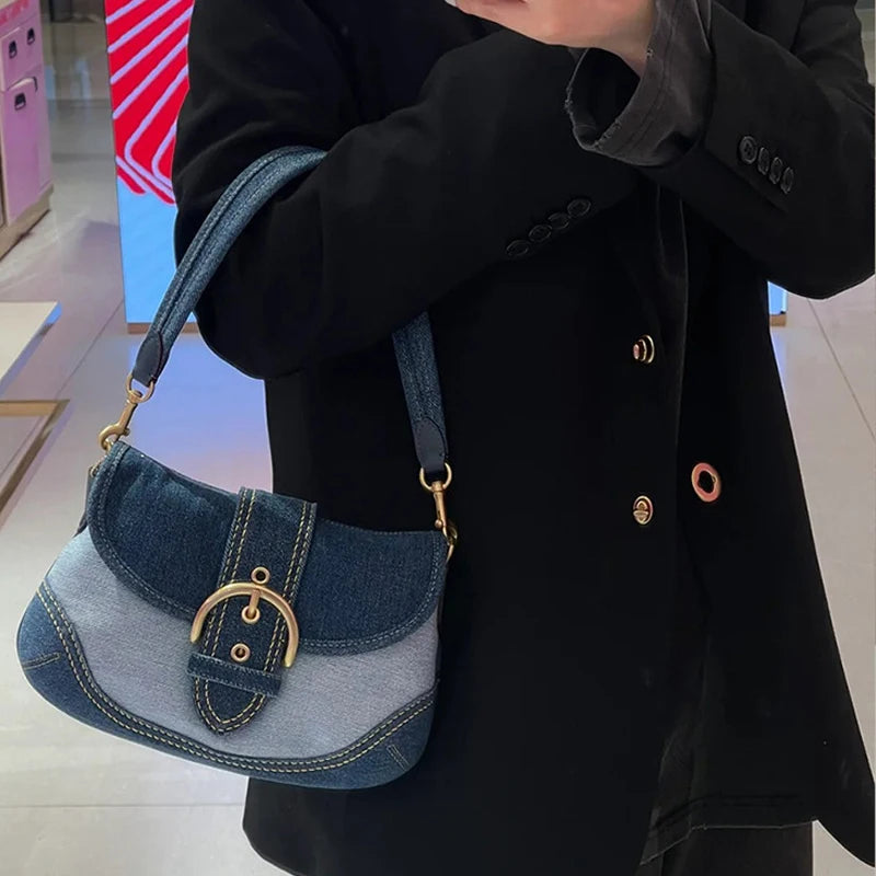 Denim Bag With Buckle