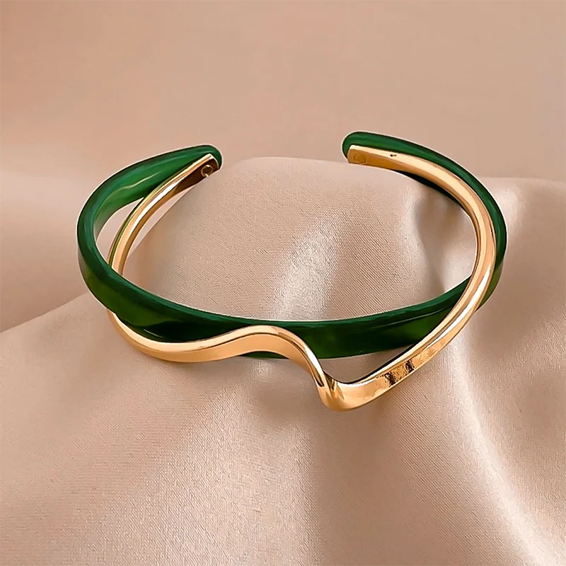 Geometric C Shaped Bracelet