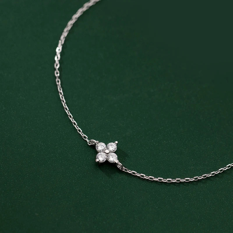 Four Leaf Flower Chain Bracelet