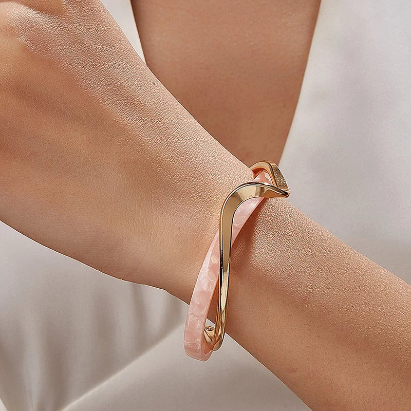 Geometric C Shaped Bracelet