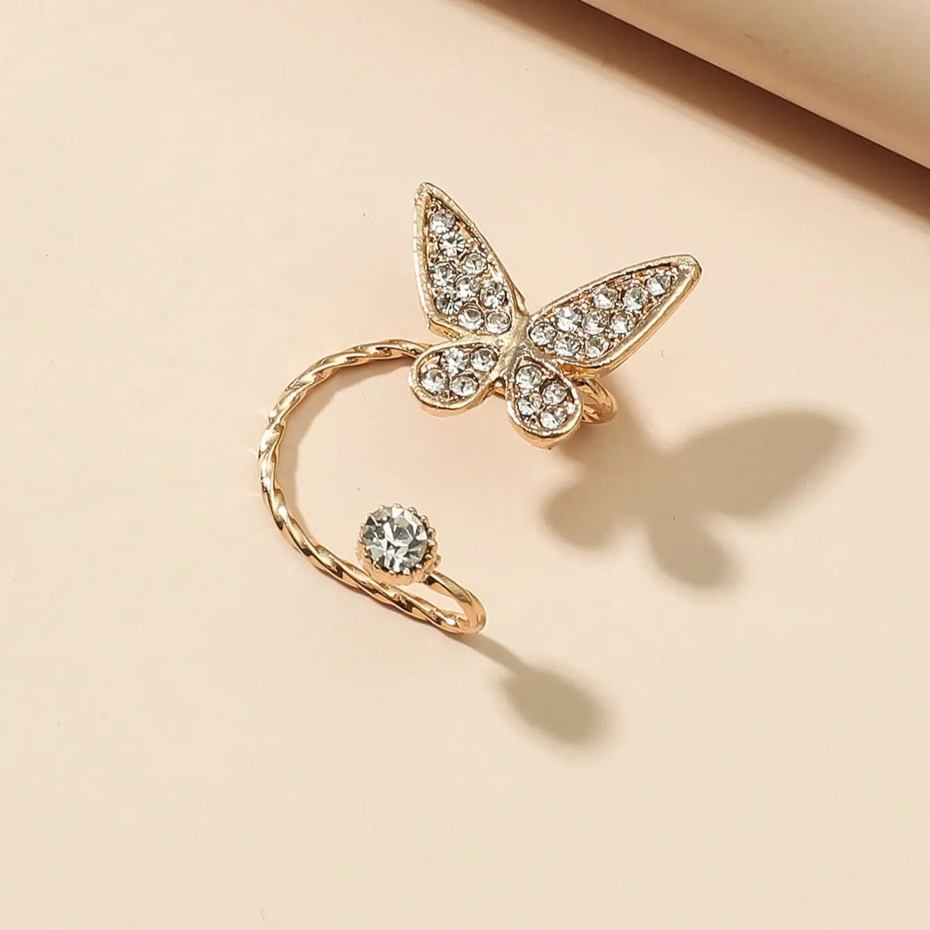 Butterfly Rhinestone Ear Clip