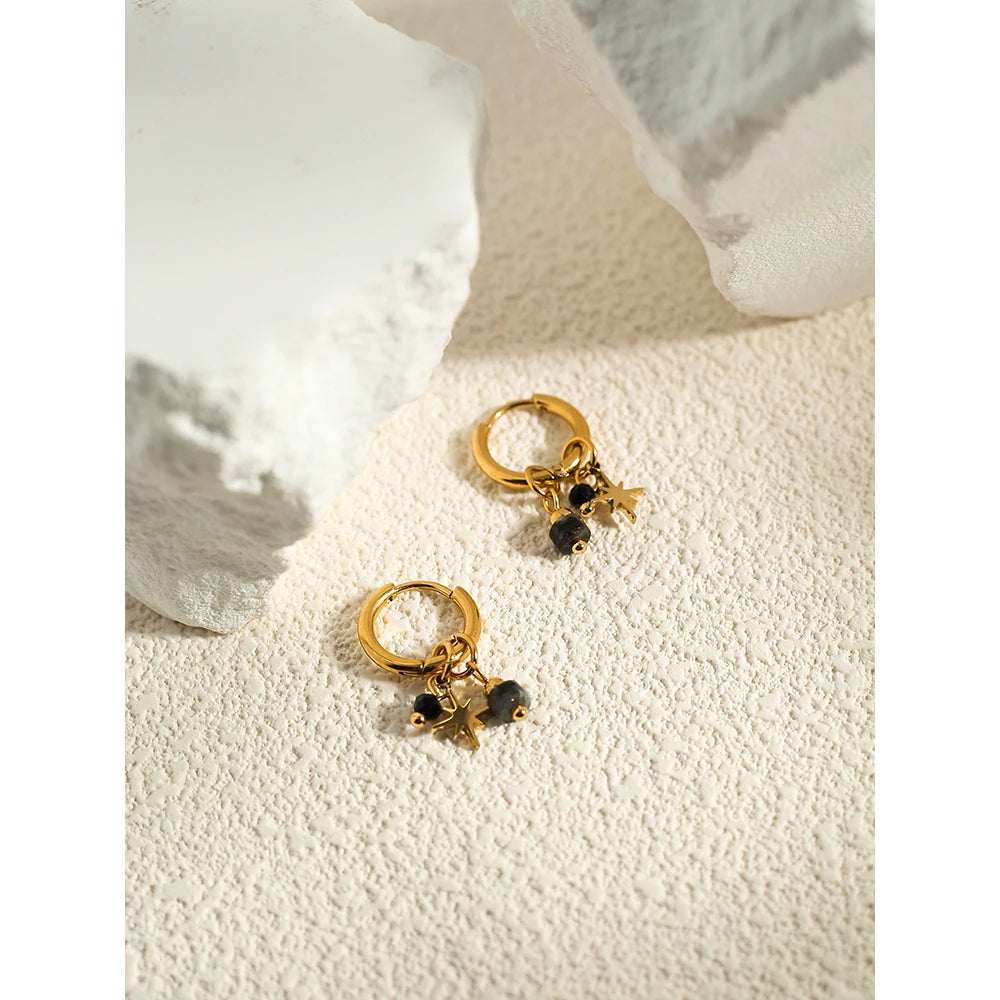 Gold Hoop Earrings With Cute Charms