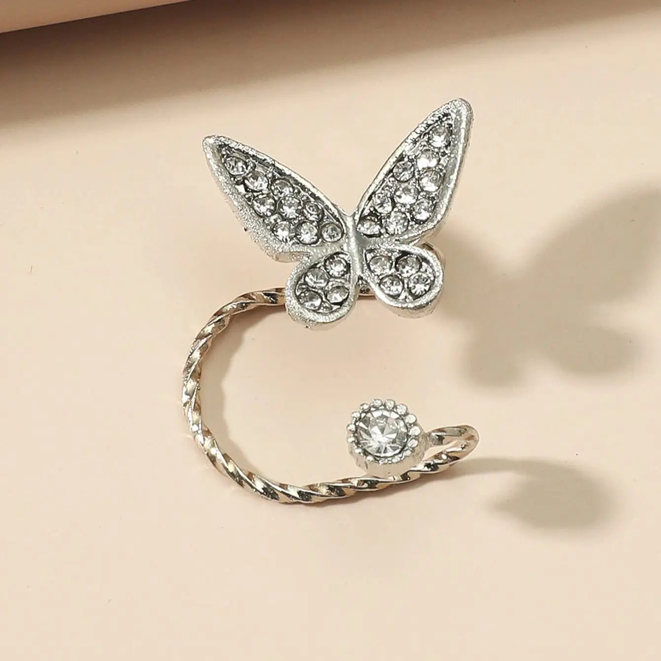 Butterfly Rhinestone Ear Clip