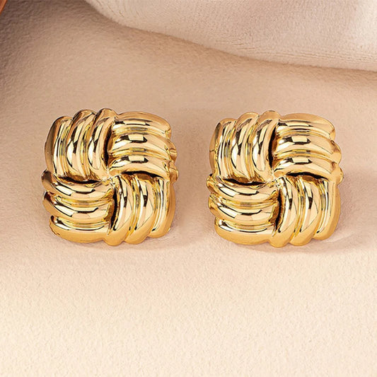 Square Twist Stud Earrings