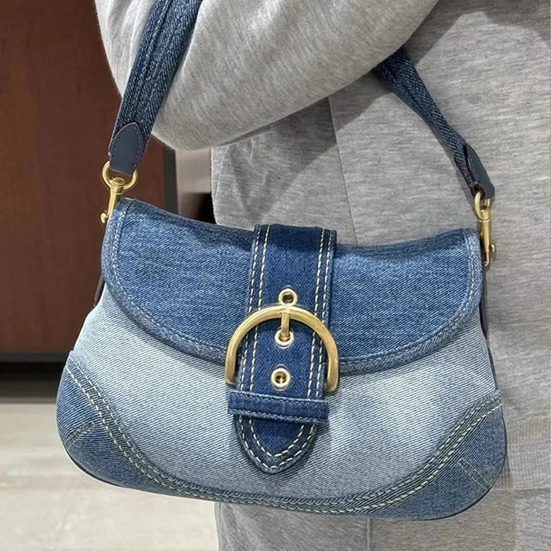 Denim Bag With Buckle