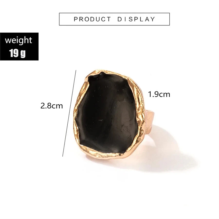 Large Black Stone Ring