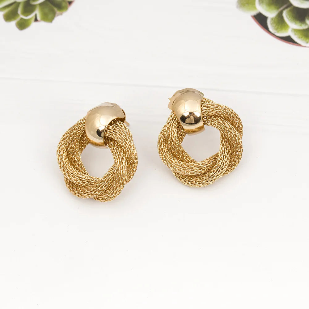 Weaving Round Dangle Earrings