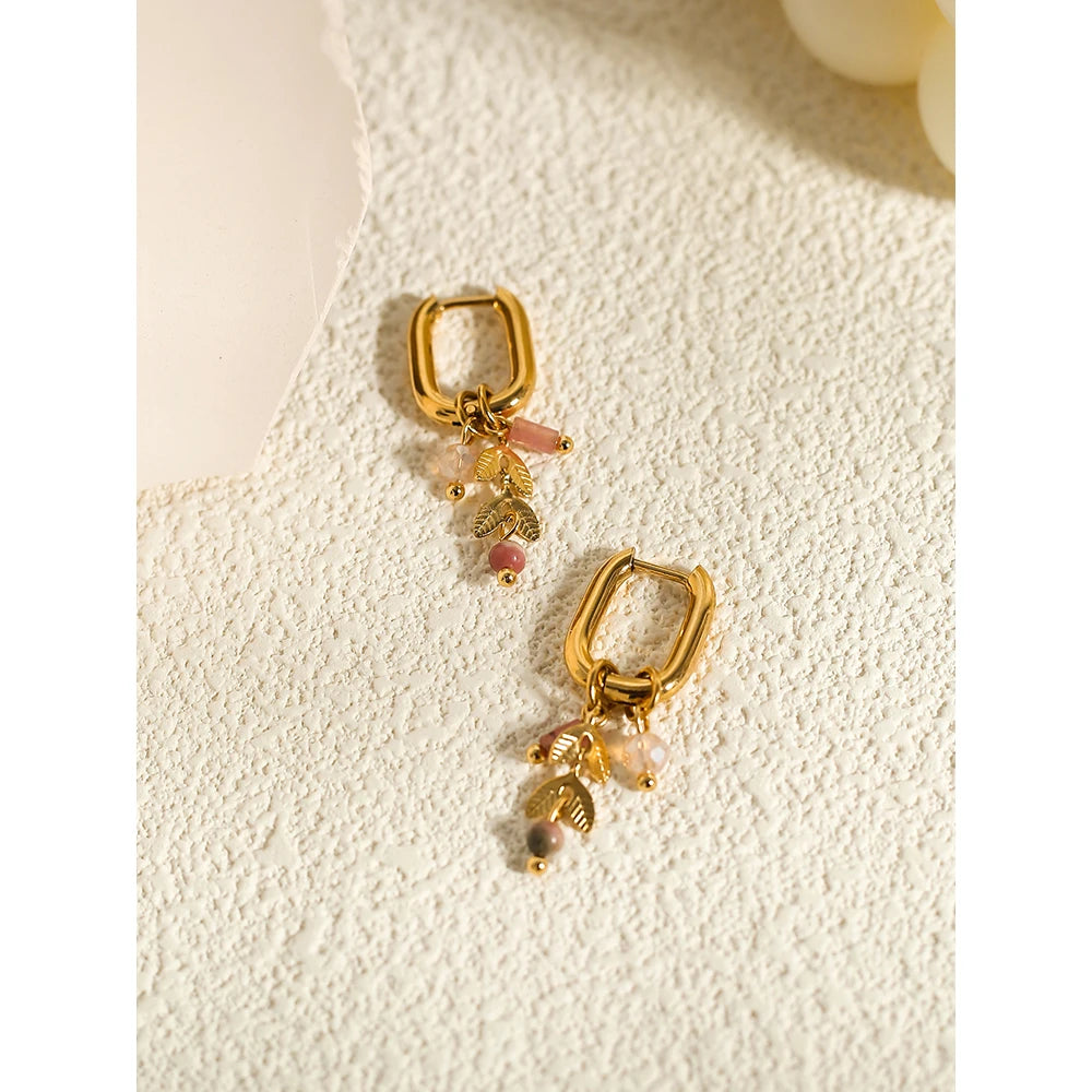 Gold Hoop Earrings With Cute Charms