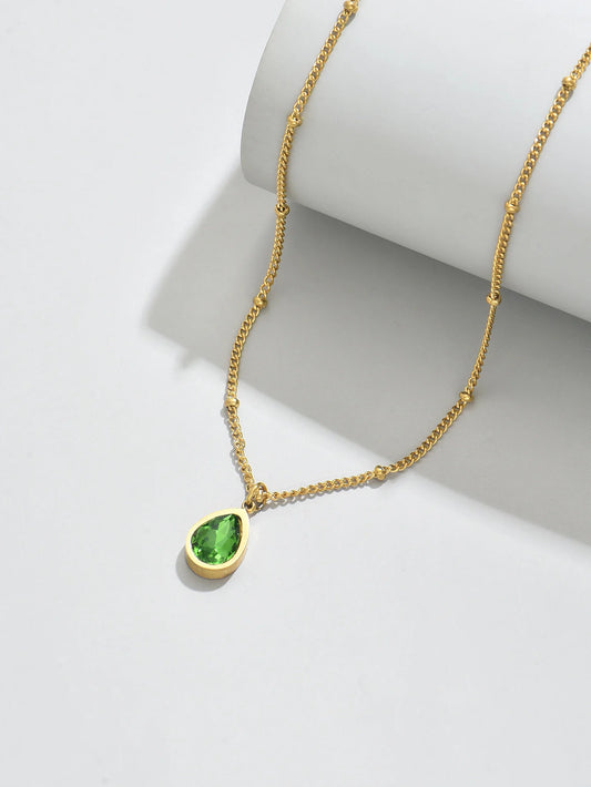 Small Colorful Teardrop Necklace