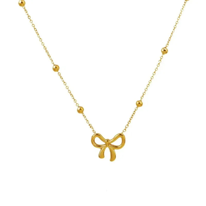 Gold Bow Necklace